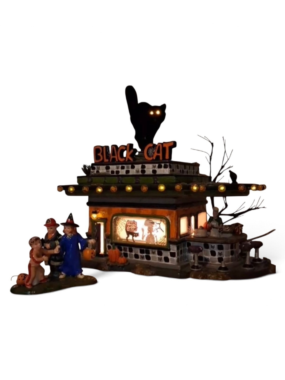 Dept 56 Halloween "Black Cat Diner Gift Set"